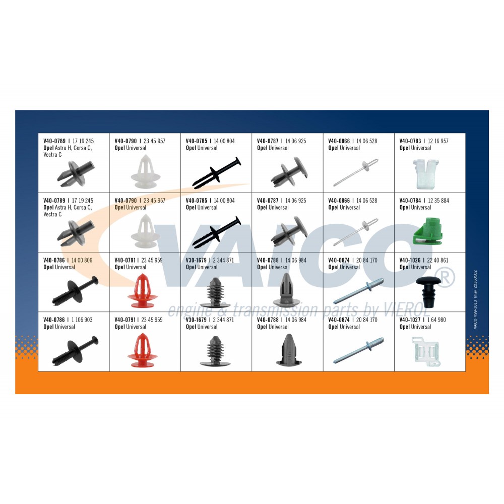 Assortment, fasteners